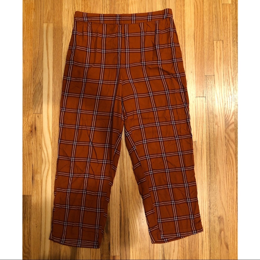 AE Burnt Orange Plaid Pants